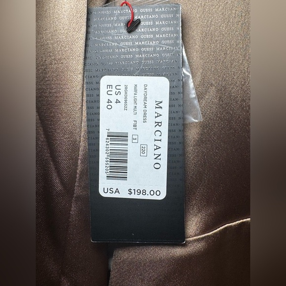 Marciano Guess Daydream Dress Satin Bronze US 4 / EU 40 – New with Tags - Picture 9 of 9